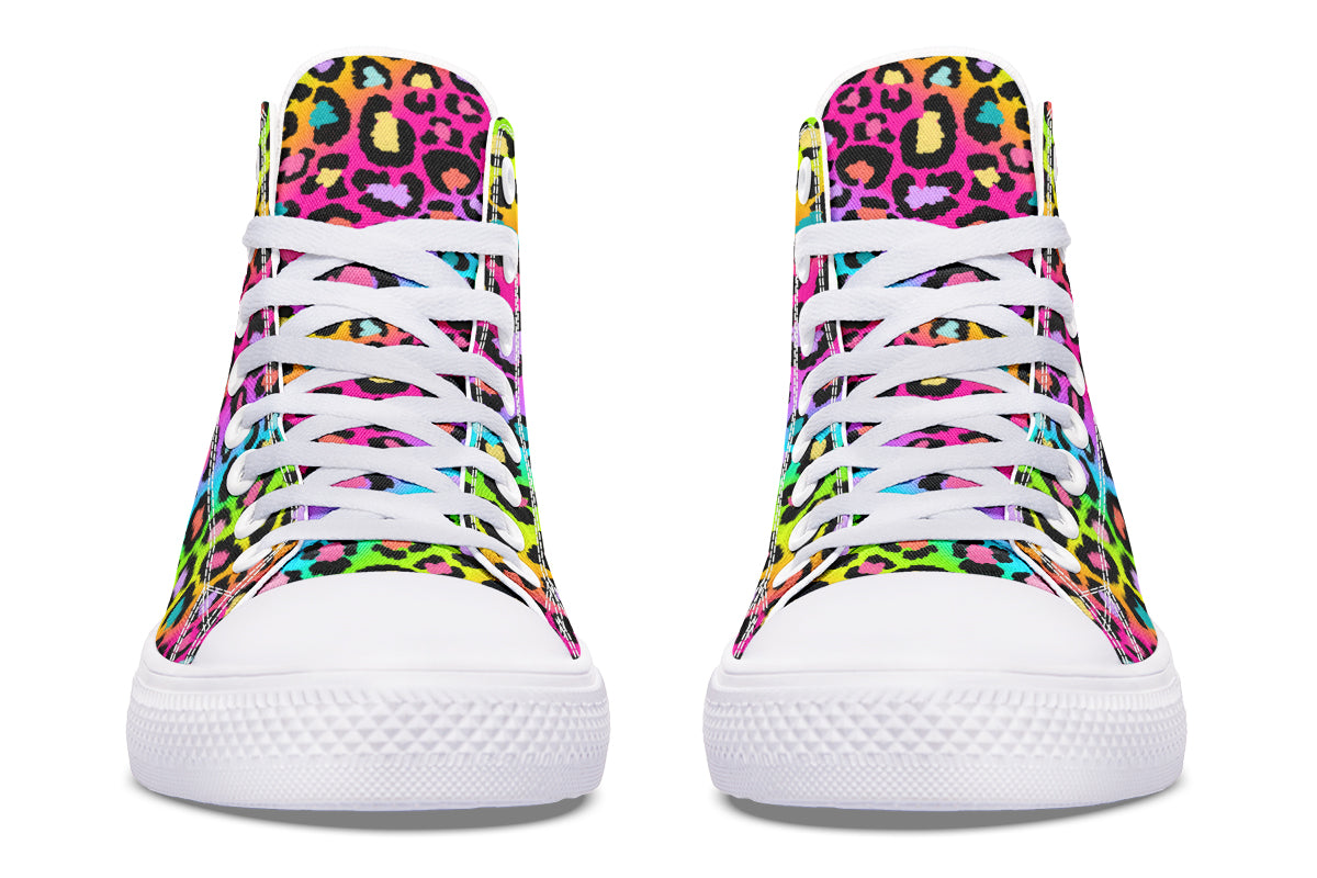 Rainbow Leopard High Tops - Offbeat Sweetie