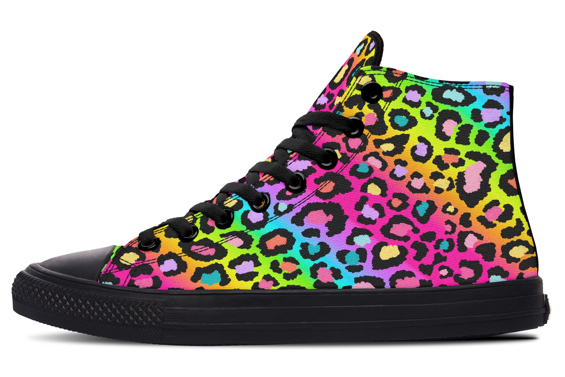 Rainbow Leopard High Tops - Offbeat Sweetie