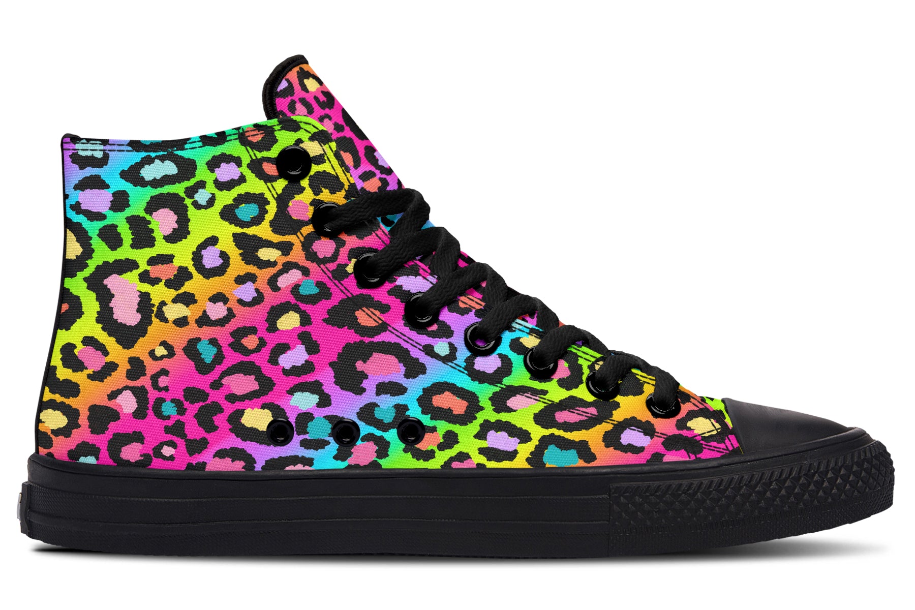 Rainbow Leopard High Tops - Offbeat Sweetie
