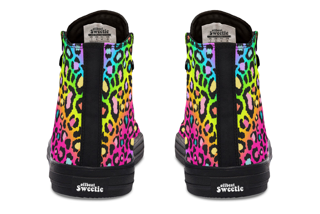 Rainbow Leopard High Tops - Offbeat Sweetie