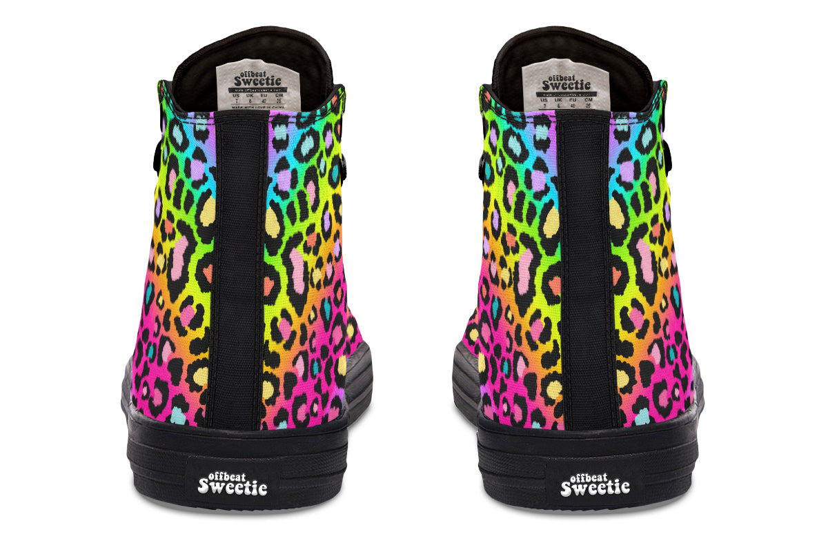 Rainbow Leopard High Tops - Offbeat Sweetie