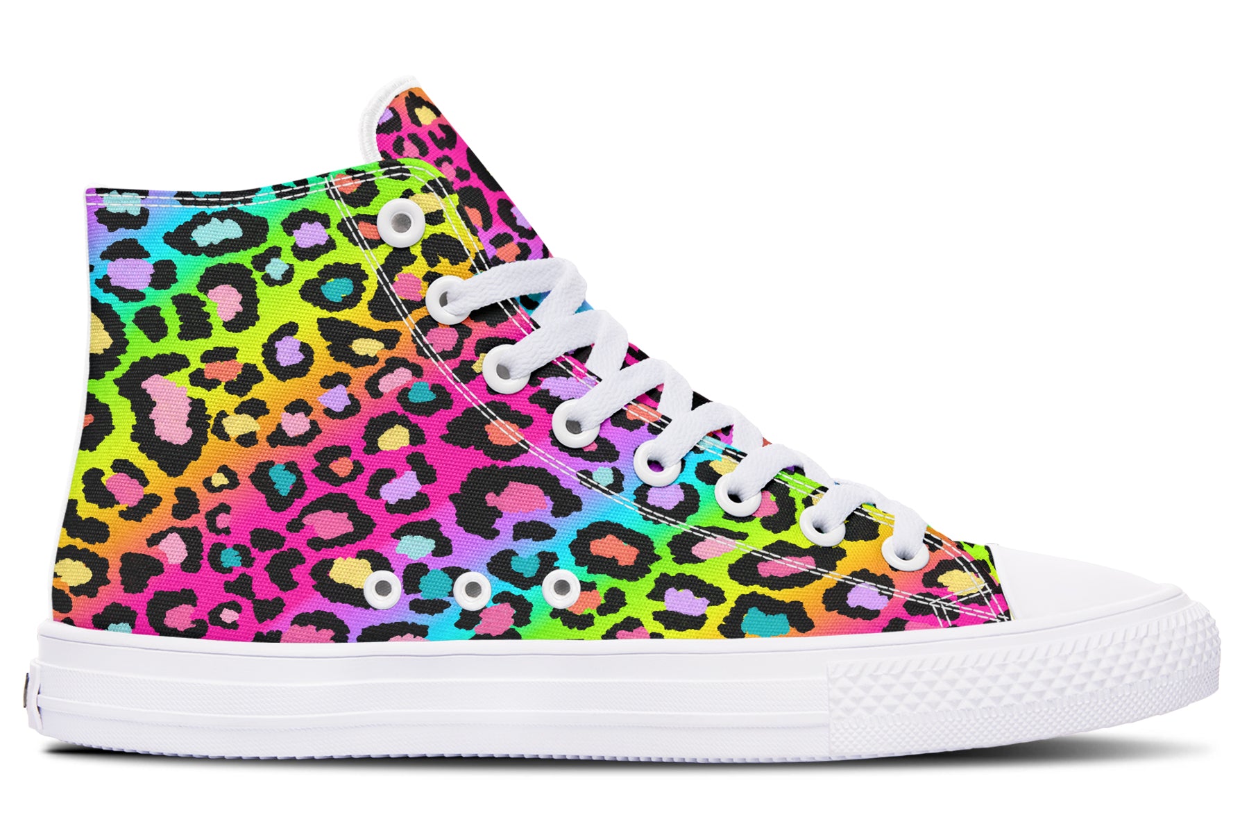 Rainbow Leopard High Tops - Offbeat Sweetie