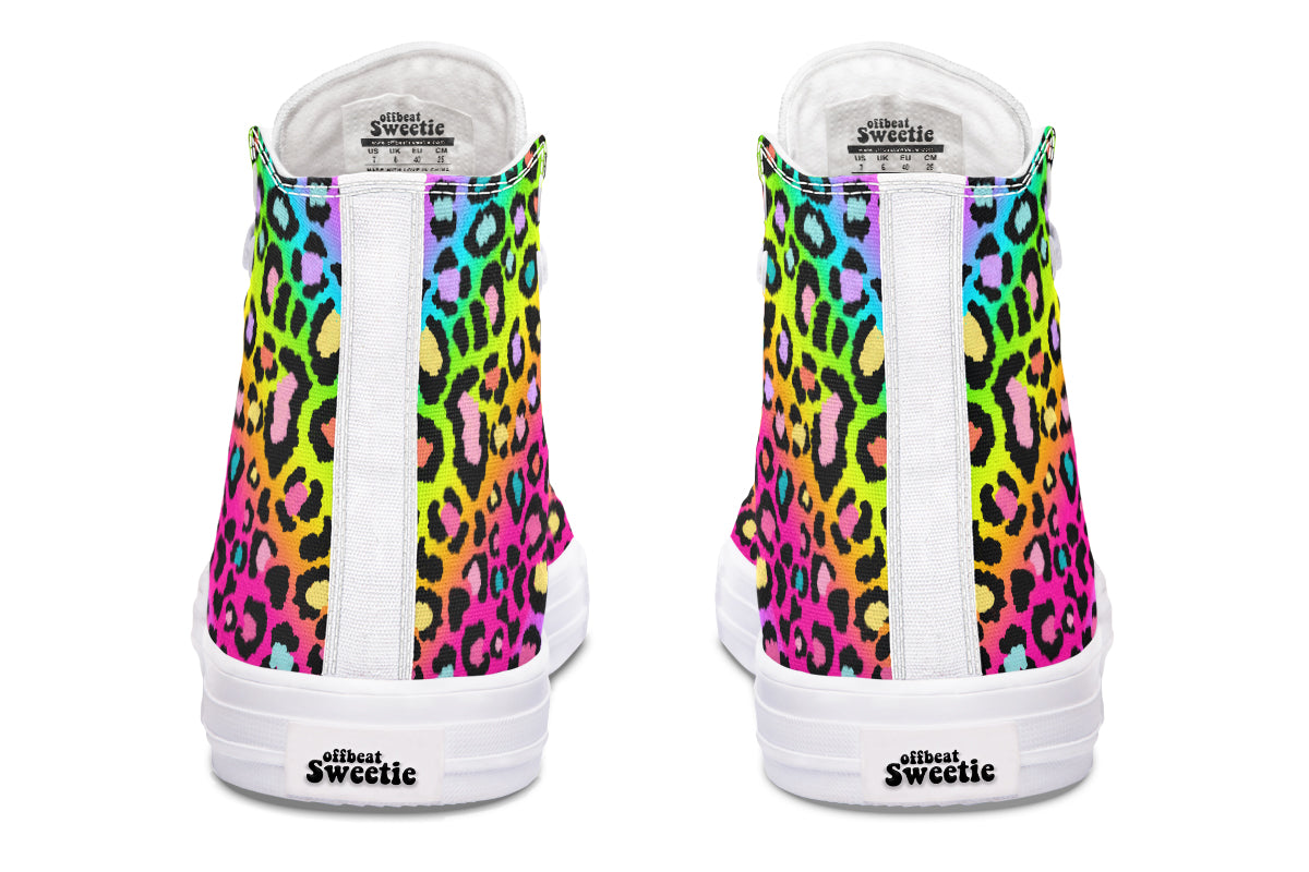 Rainbow Leopard High Tops - Offbeat Sweetie