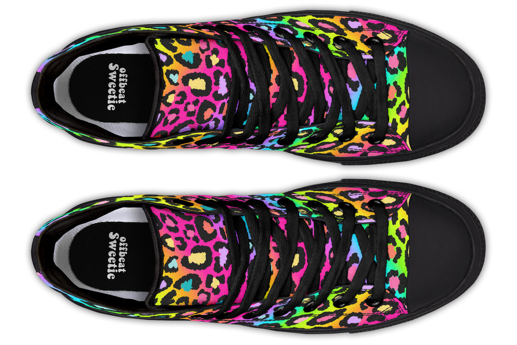 Rainbow Leopard High Tops - Offbeat Sweetie