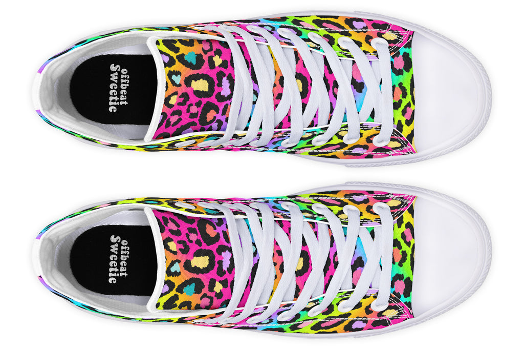 Rainbow Leopard High Tops - Offbeat Sweetie