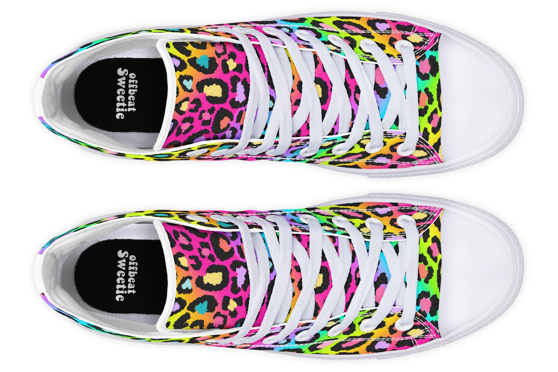 Rainbow Leopard High Tops - Offbeat Sweetie