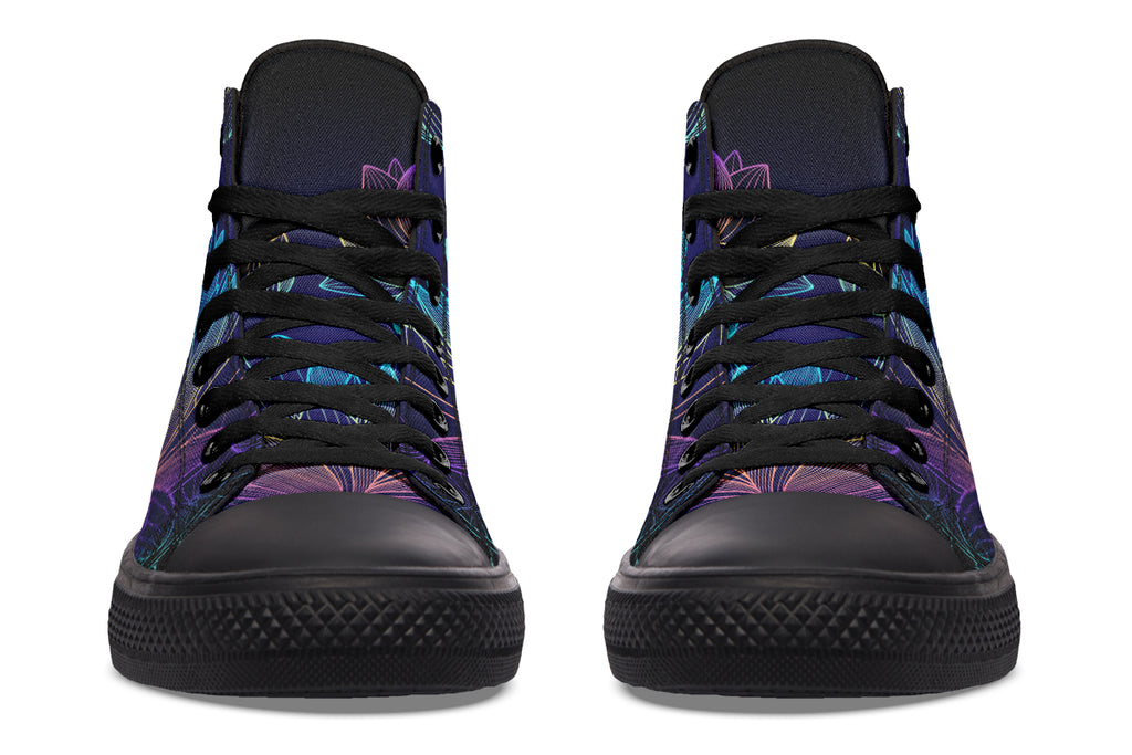 Rainbow Lotus Flowers High Tops (Wide)