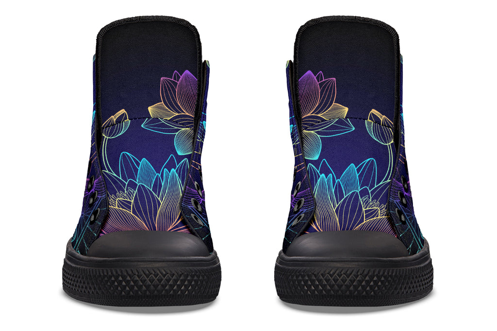 Rainbow Lotus Flowers High Tops (Wide)