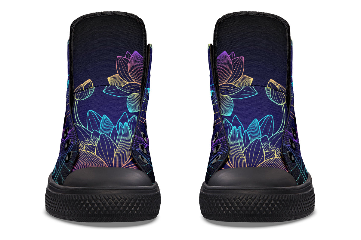 Rainbow Lotus Flowers High Tops (Wide)