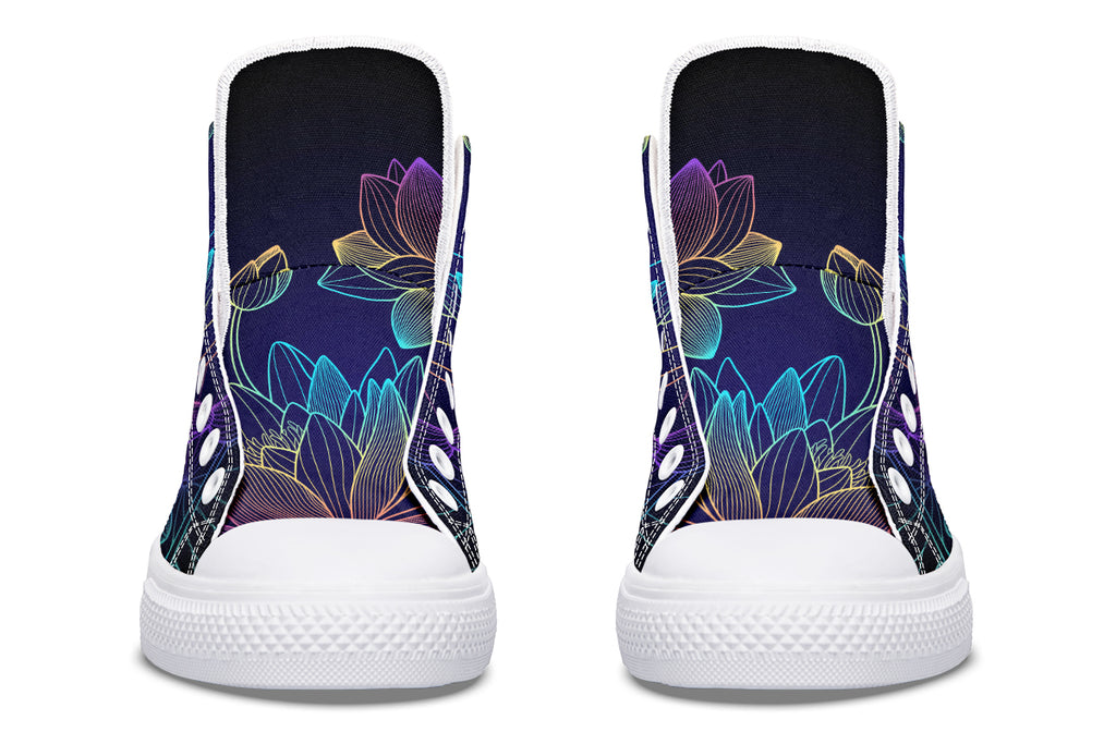 Rainbow Lotus Flowers High Tops (Wide)