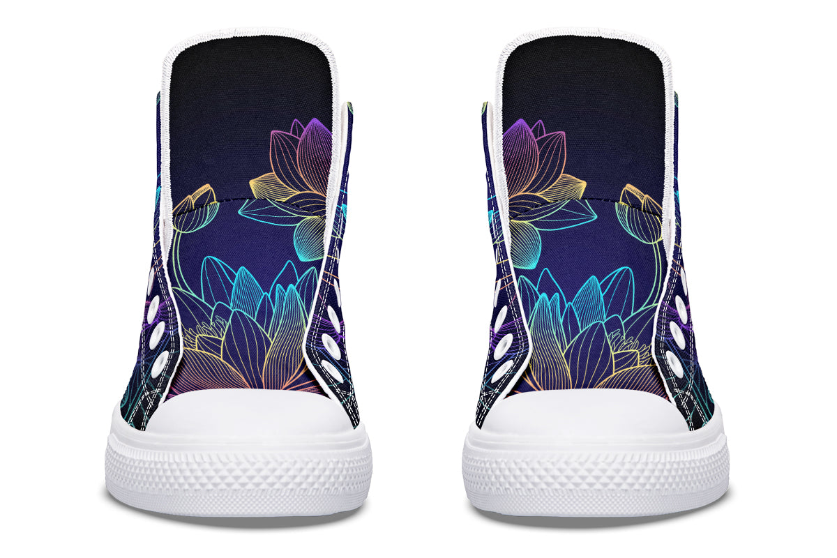 Rainbow Lotus Flowers High Tops (Wide)