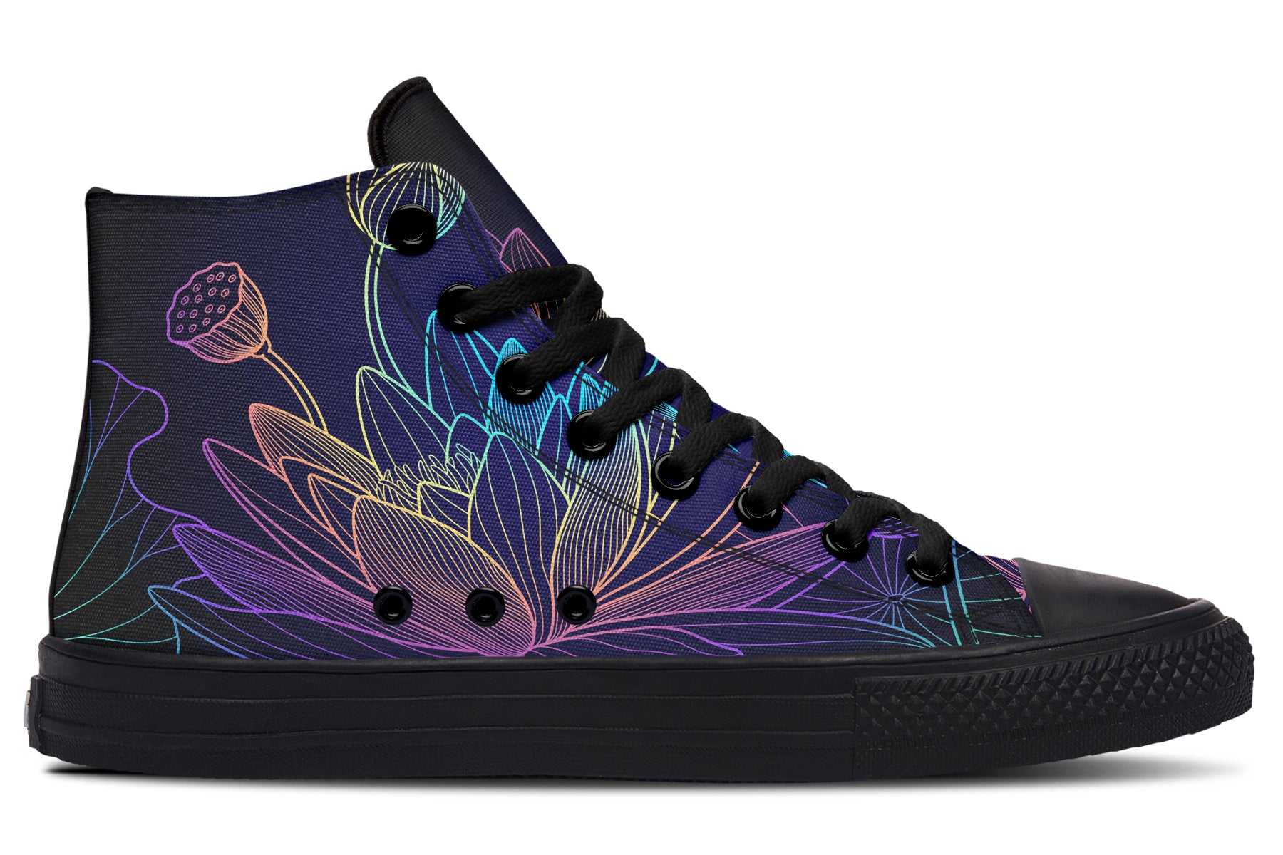 Rainbow Lotus Flowers High Tops (Wide)