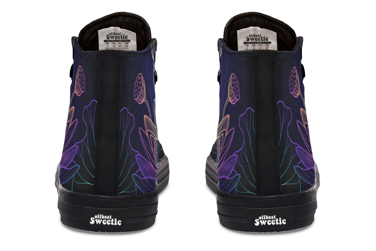 Rainbow Lotus Flowers High Tops (Wide)