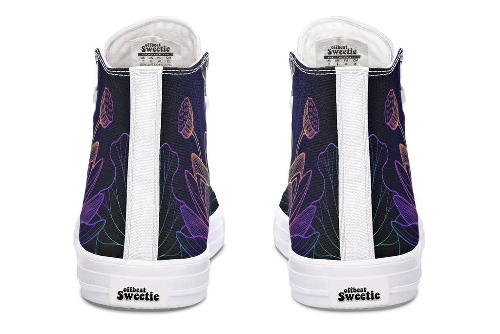 Rainbow Lotus Flowers High Tops (Wide)