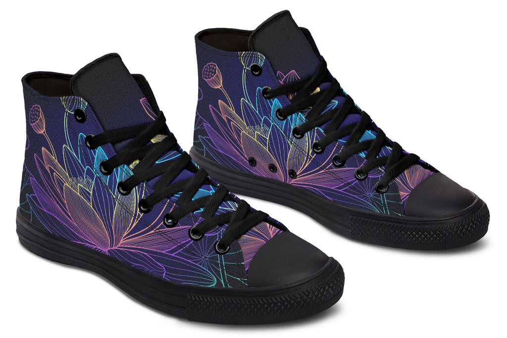 Rainbow Lotus Flowers High Tops - Offbeat Sweetie