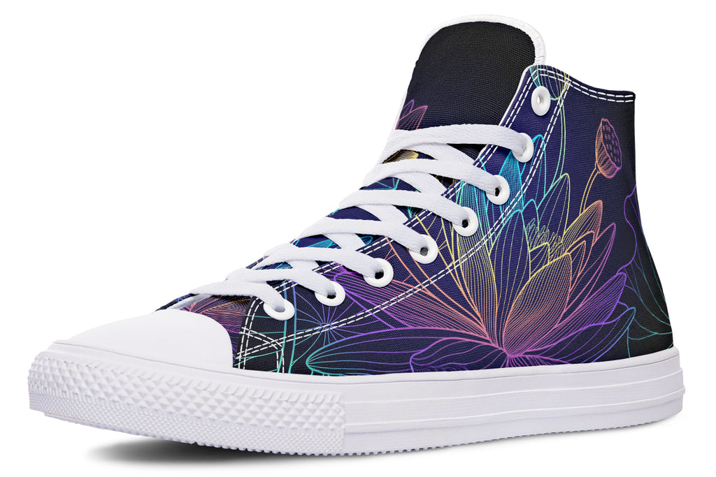 Rainbow Lotus Flowers High Tops - Offbeat Sweetie