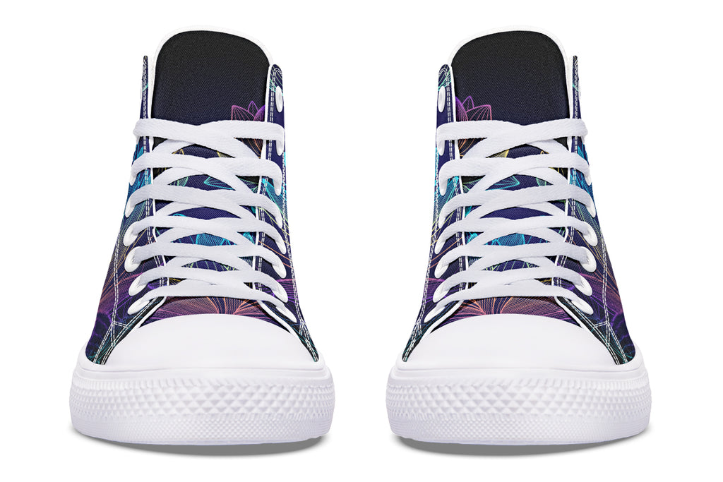 Rainbow Lotus Flowers High Tops - Offbeat Sweetie