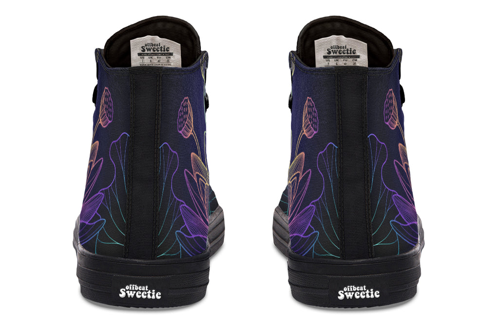 Rainbow Lotus Flowers High Tops - Offbeat Sweetie