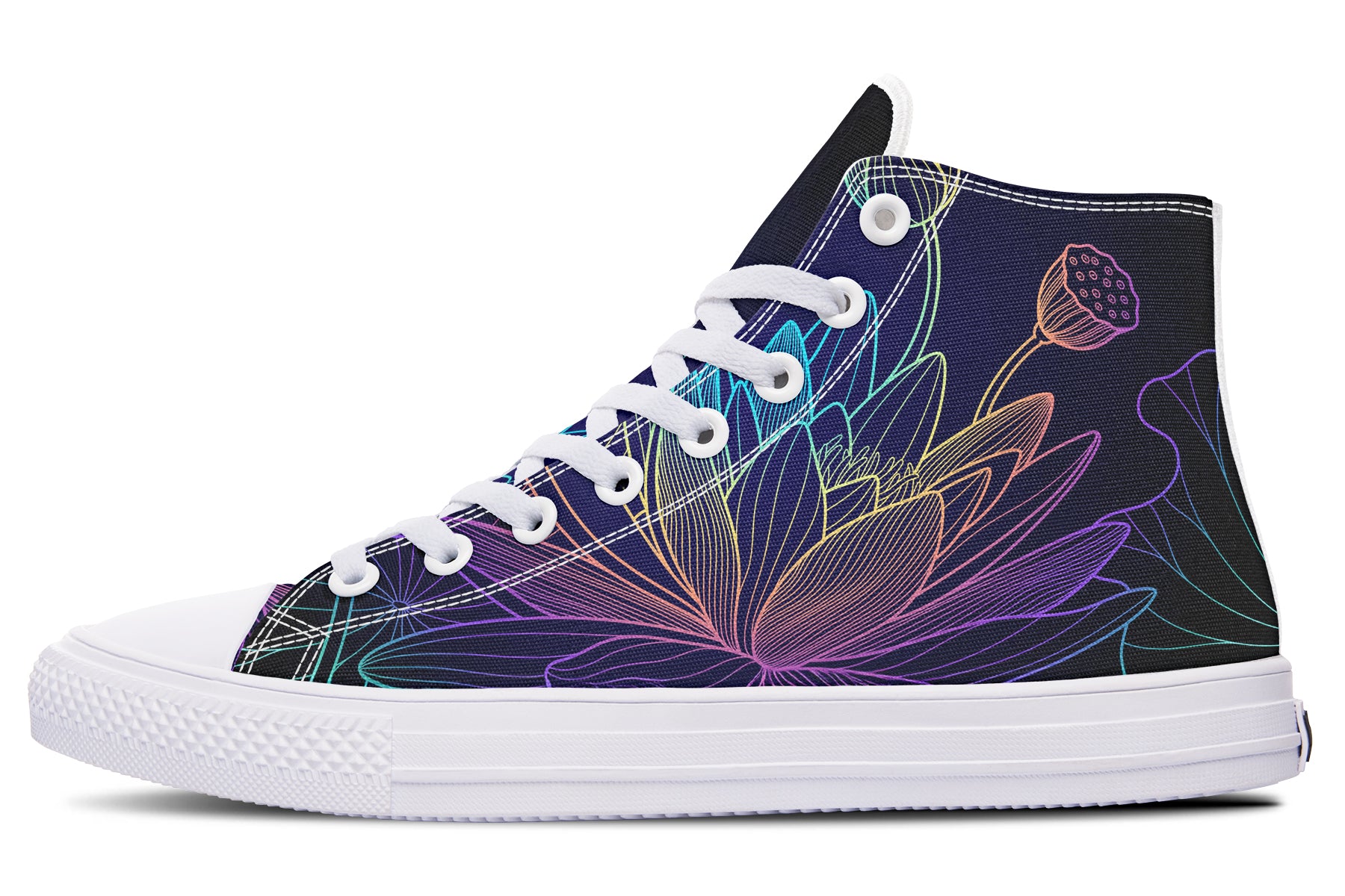 Rainbow Lotus Flowers High Tops - Offbeat Sweetie