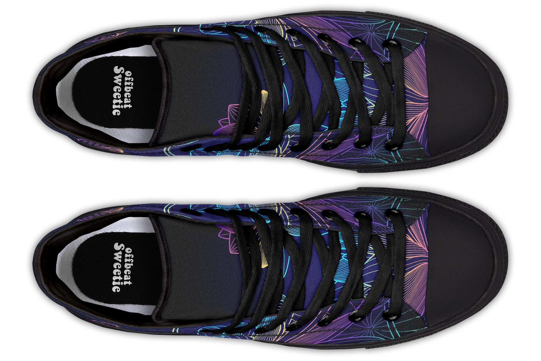 Rainbow Lotus Flowers High Tops - Offbeat Sweetie