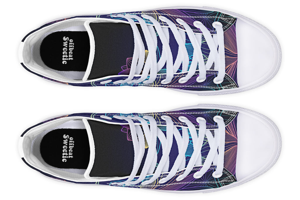 Rainbow Lotus Flowers High Tops - Offbeat Sweetie