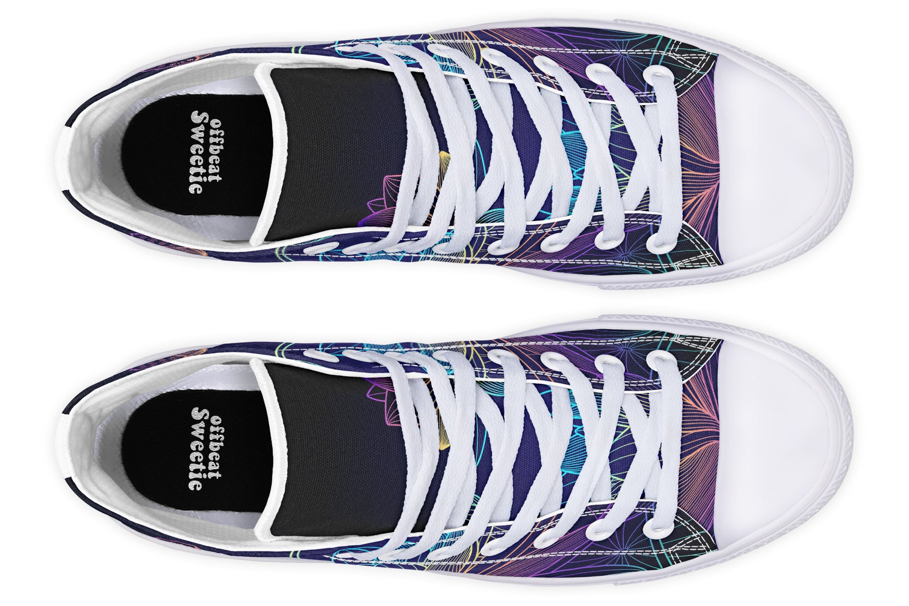 Rainbow Lotus Flowers High Tops - Offbeat Sweetie
