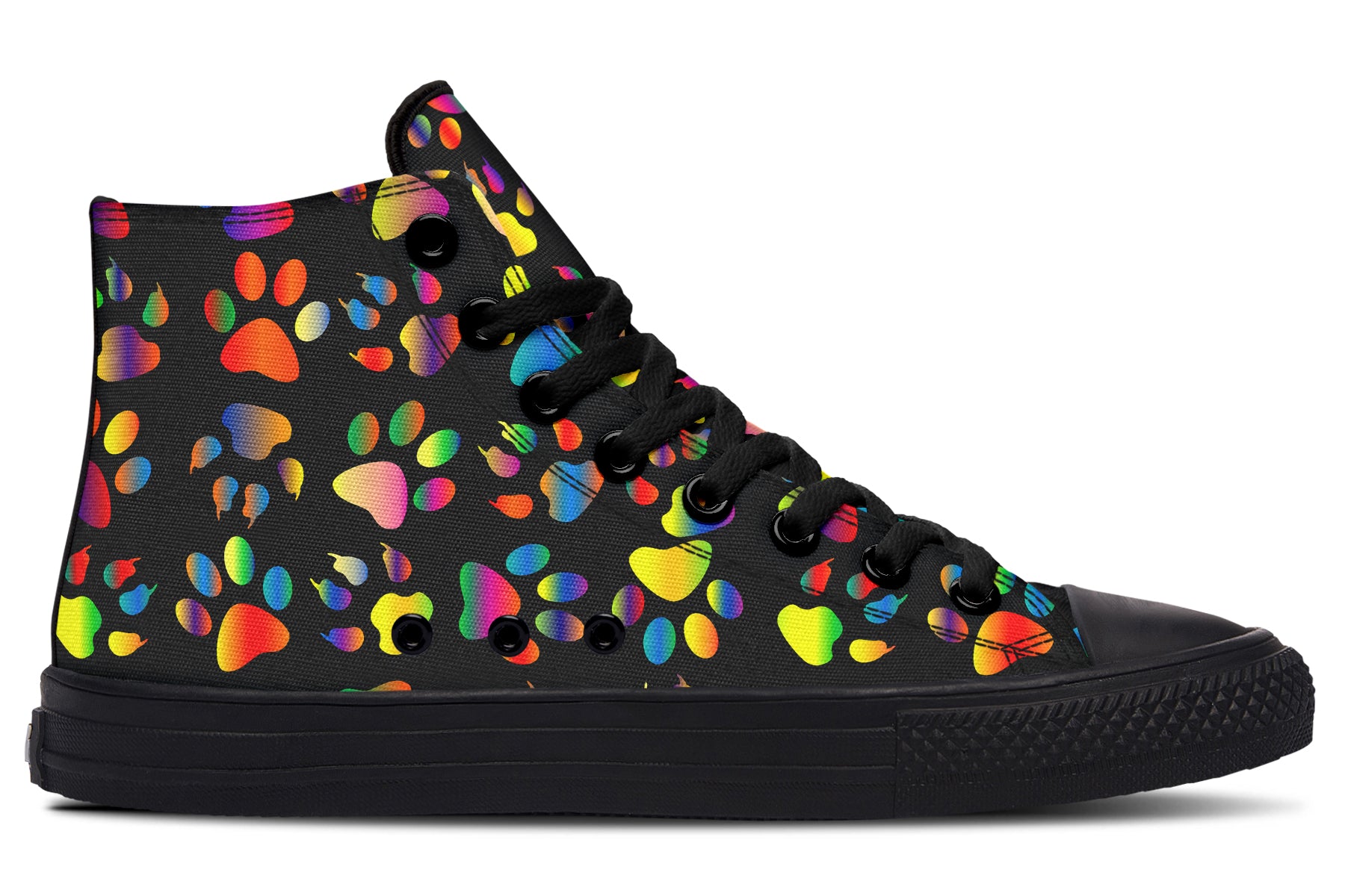 Rainbow Paw Prints High Tops - Offbeat Sweetie