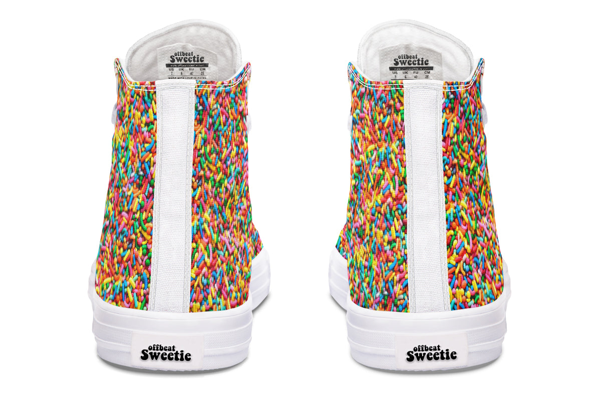 Rainbow Sprinkles High Tops - Offbeat Sweetie