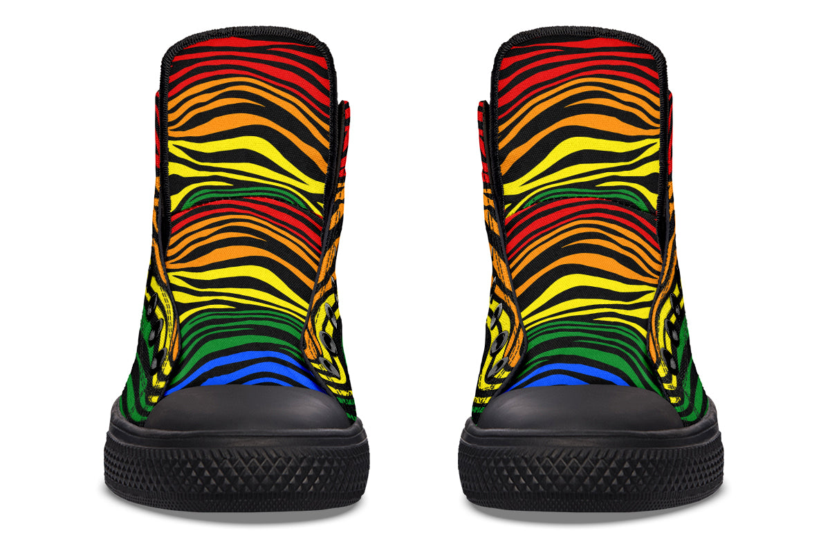 Rainbow Zebra High Tops (Wide)