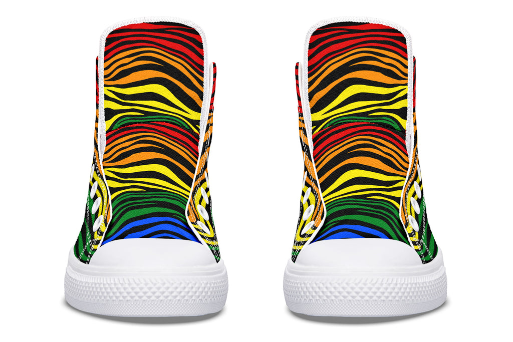 Rainbow Zebra High Tops (Wide)