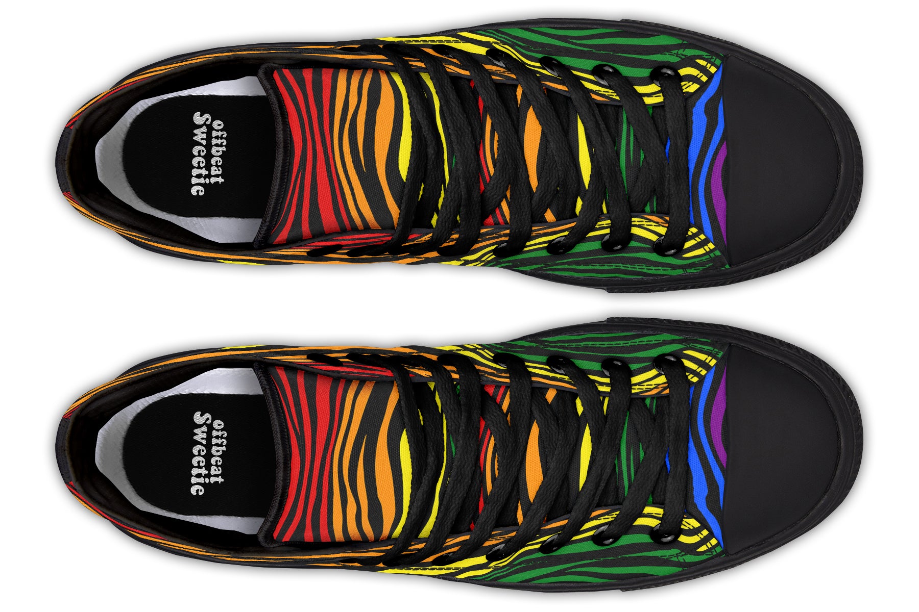 Rainbow Zebra High Tops (Wide)