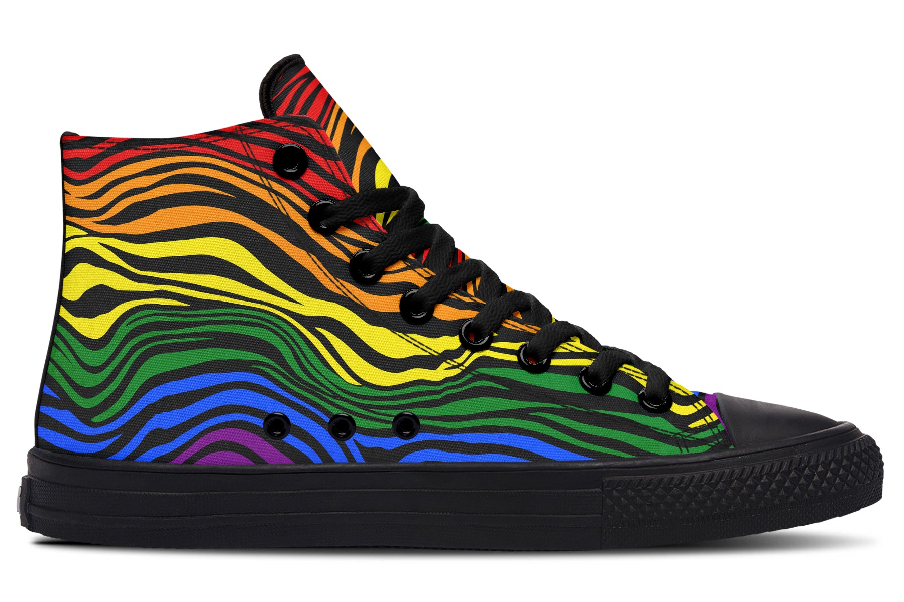 Rainbow Zebra High Tops - Offbeat Sweetie