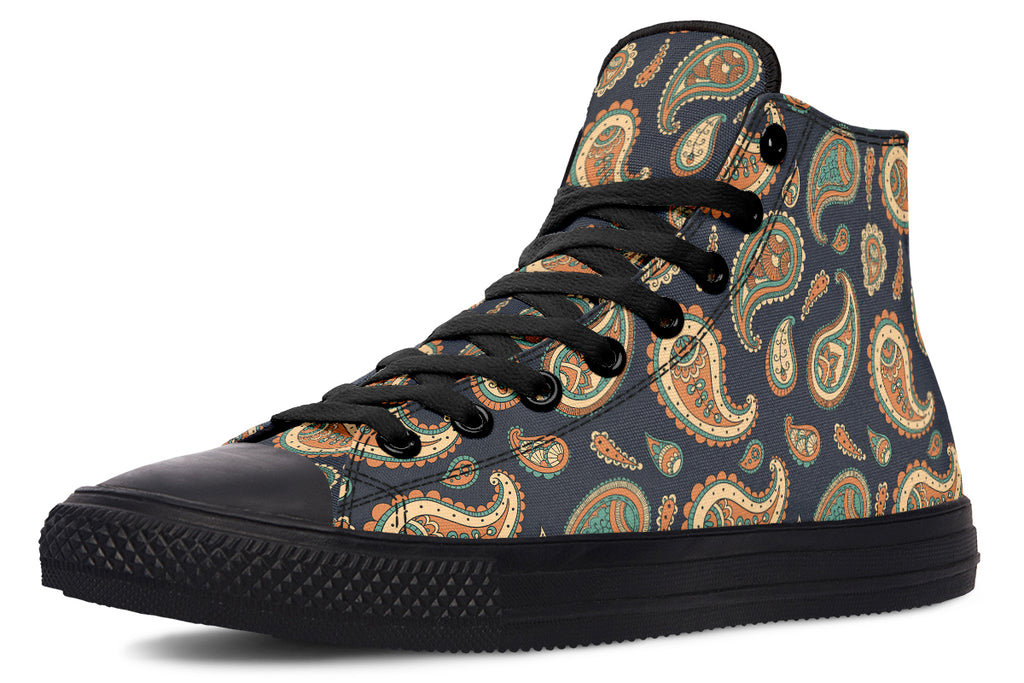 Retro Paisley High Tops - Offbeat Sweetie