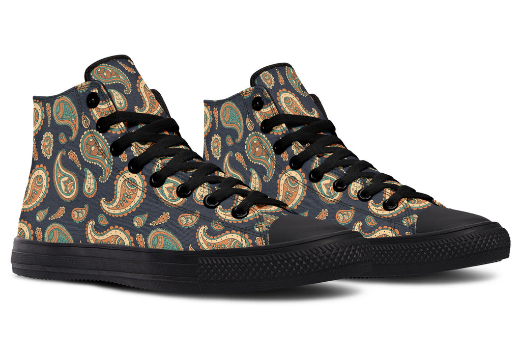 Retro Paisley High Tops - Offbeat Sweetie