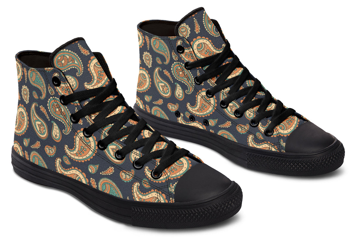 Retro Paisley High Tops - Offbeat Sweetie