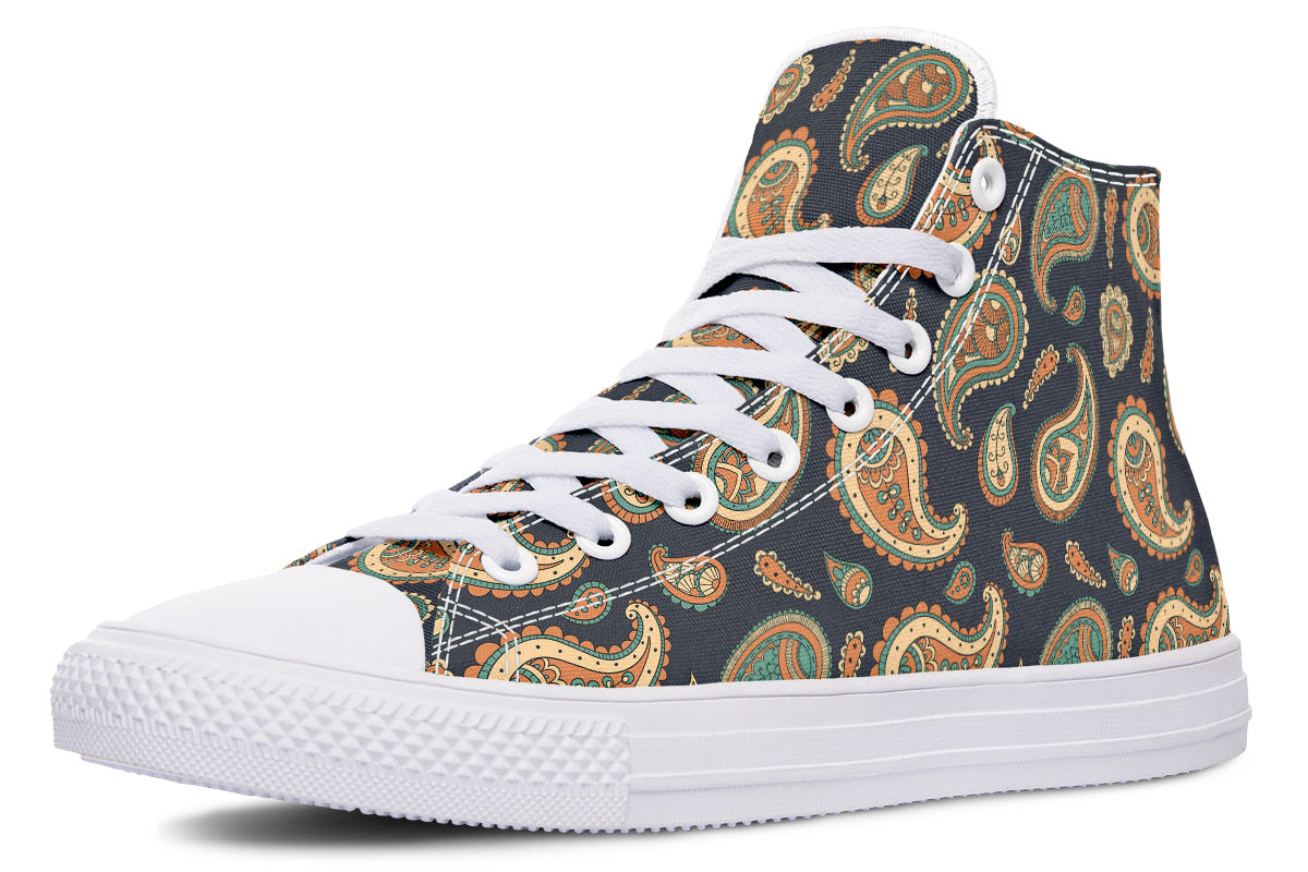 Retro Paisley High Tops - Offbeat Sweetie