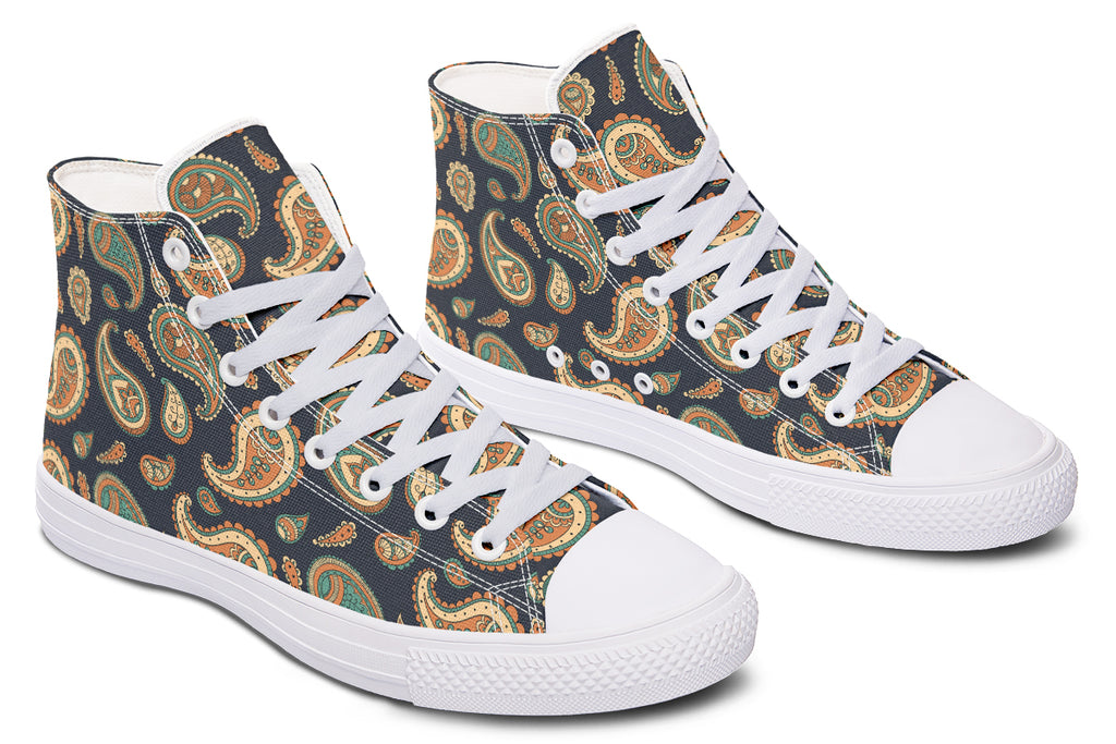 Retro Paisley High Tops - Offbeat Sweetie