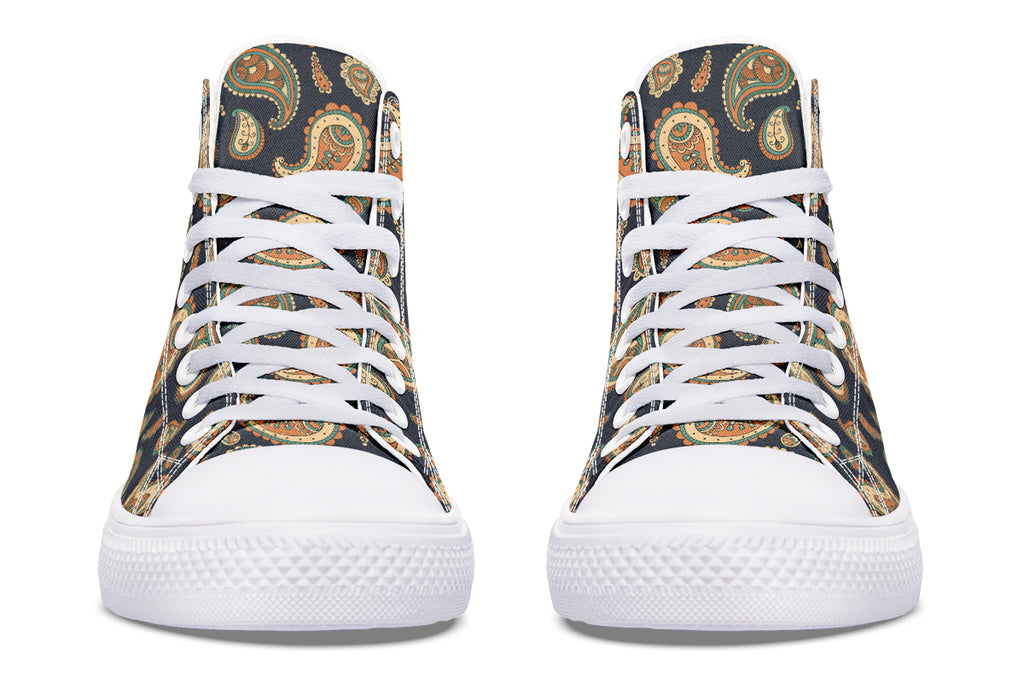Retro Paisley High Tops - Offbeat Sweetie