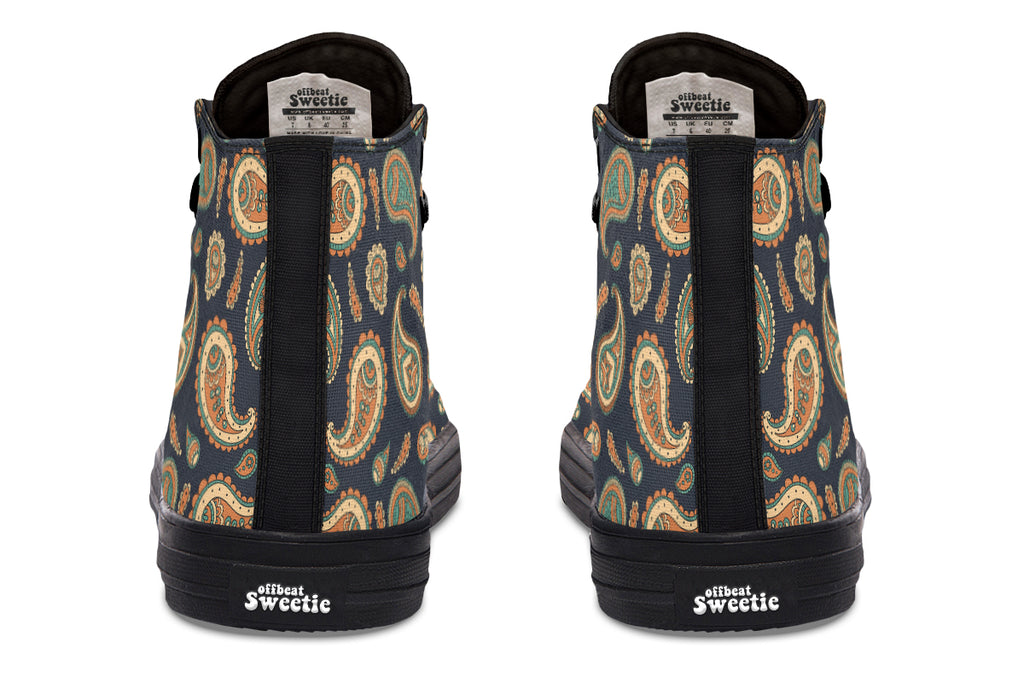 Retro Paisley High Tops - Offbeat Sweetie
