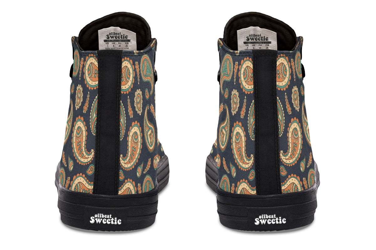 Retro Paisley High Tops - Offbeat Sweetie