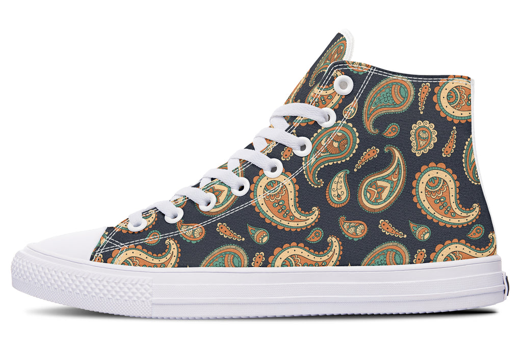 Retro Paisley High Tops - Offbeat Sweetie
