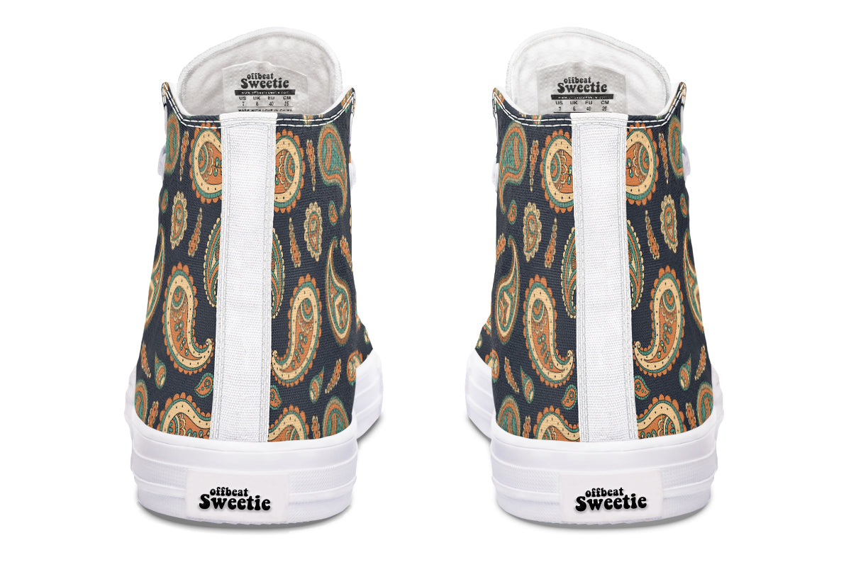 Retro Paisley High Tops - Offbeat Sweetie