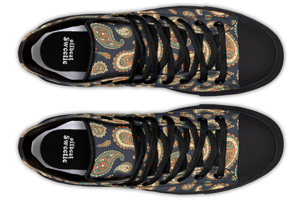 Retro Paisley High Tops - Offbeat Sweetie