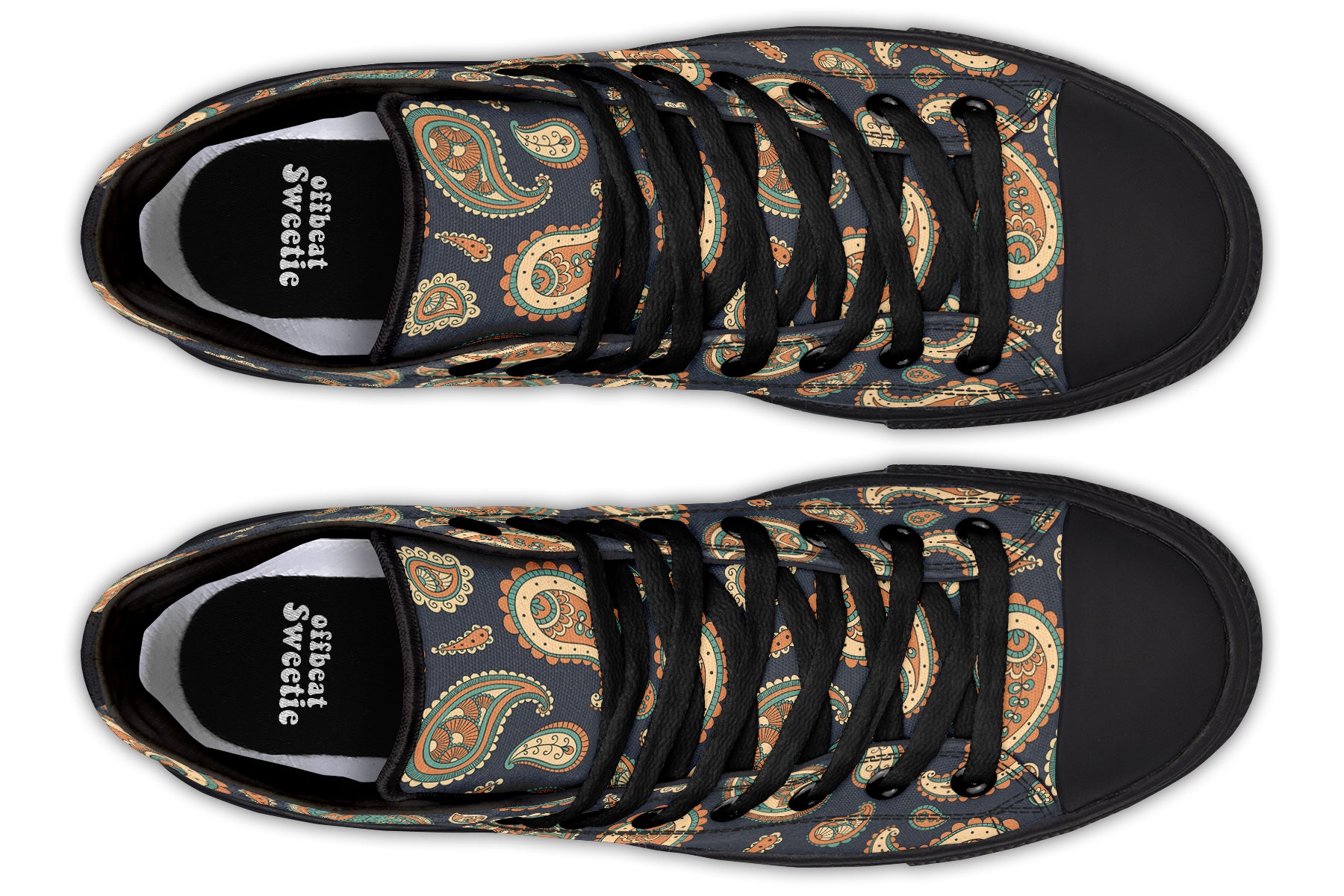 Retro Paisley High Tops - Offbeat Sweetie