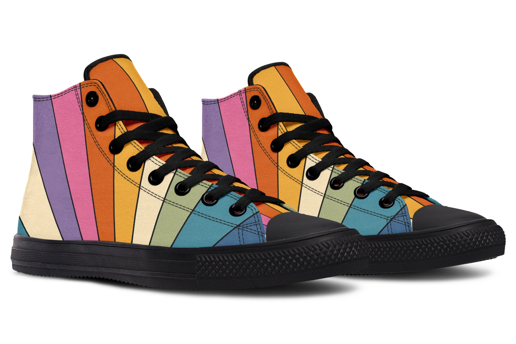 Retro Rainbow High Tops - Offbeat Sweetie