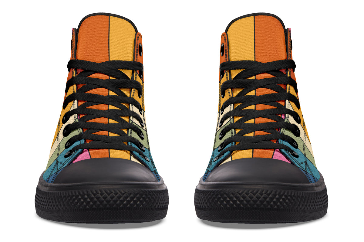 Retro Rainbow High Tops - Offbeat Sweetie