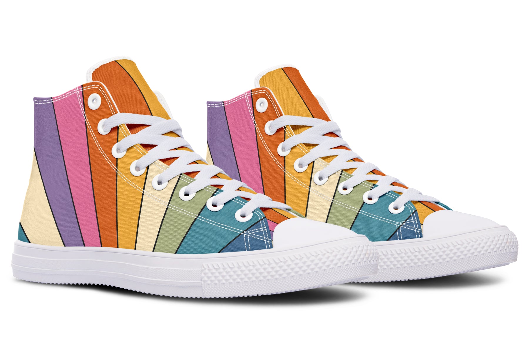 Retro Rainbow High Tops - Offbeat Sweetie