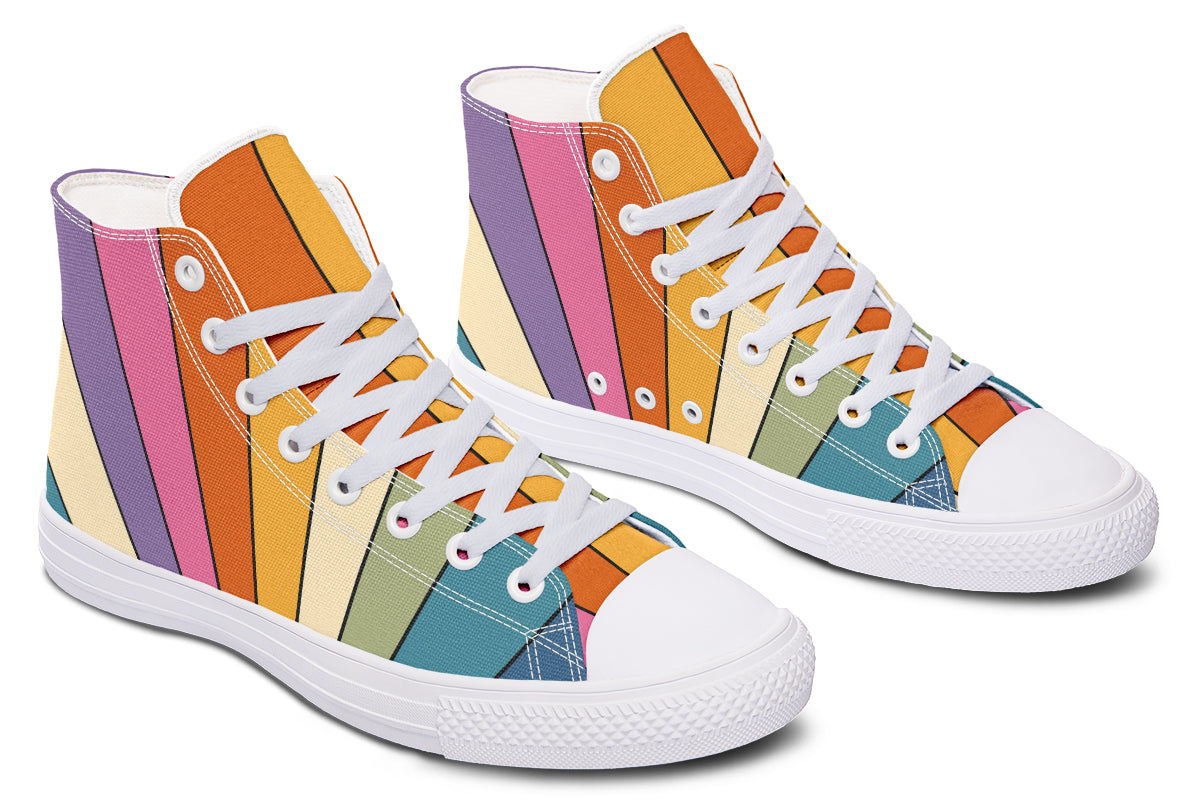 Retro Rainbow High Tops - Offbeat Sweetie