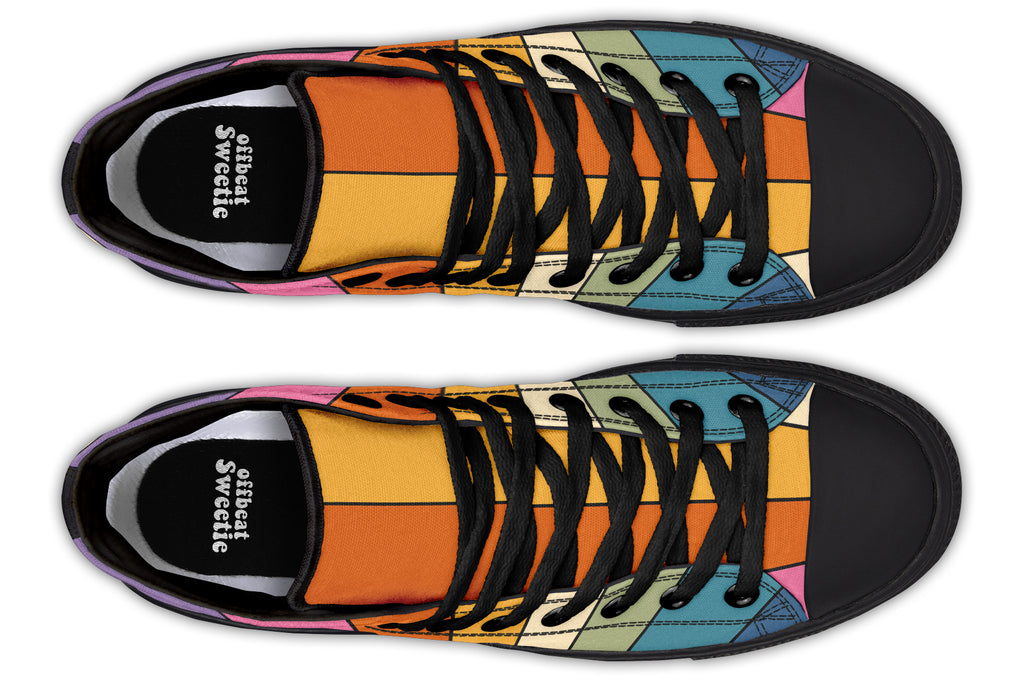 Retro Rainbow High Tops - Offbeat Sweetie