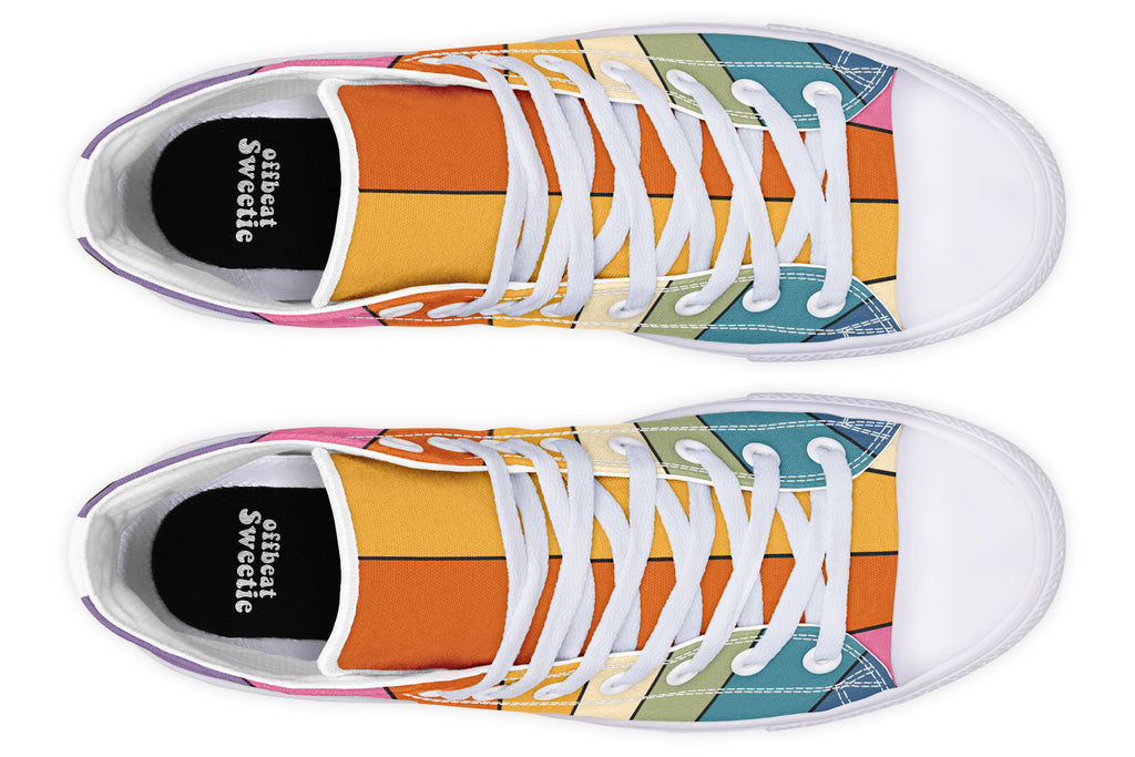 Retro Rainbow High Tops - Offbeat Sweetie